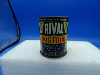 Vintage Mini Rival Dog Food Tin Can Promo Coin Bank Boxer Terrier Black Label 3