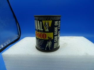 Vintage Mini Rival Dog Food Tin Can Promo Coin Bank Boxer Terrier Black Label 5