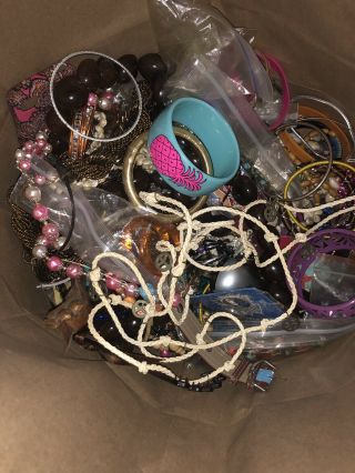 8 LBS VINTAGE/MODERN JUNK JEWELRY for crafting & repurposing & Chanel case 4