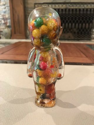 Vintage Glass Candy Container " Kewie By Shackman " Circa 1980