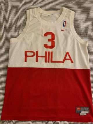 Vtg Nike Phila Philadelphia 76ers Jersey 3 Allen Iverson Sz L Length,  2