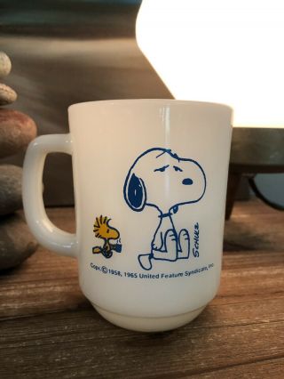 Vintage Fire King Snoopy Woodstock Coffee Mug