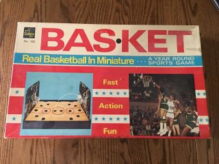 Vintage Bas - Ket Board Game 1973 Great,  Real Basketball In Miniature Cadaco