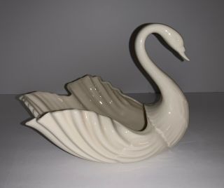 Large And Vintage Lenox Ivory Fine China Swan Bowl Made In The U.  S.  A.