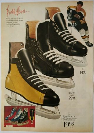 1972 Vintage Paper Print Ad Bobby Orr Hockey Skates Exclusive Simpsons - Sears