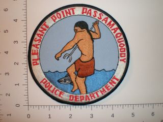 Me Maine Pleasant Point Passamaquoddy Indian Tribe Vintage Tribal Police Patch