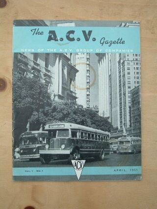 Vintage Acv Gazette Commercial Vehicles Bus Coach Brochure 1951.
