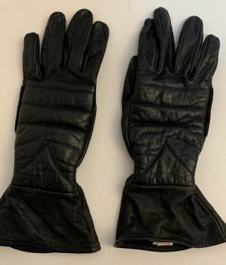 Vintage Yamaha Leather Motorcycle Gloves Black Size Xs Rare