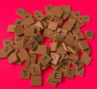 100 Vintage Scrabble Tiles From Maroon Box Crafting Supplies