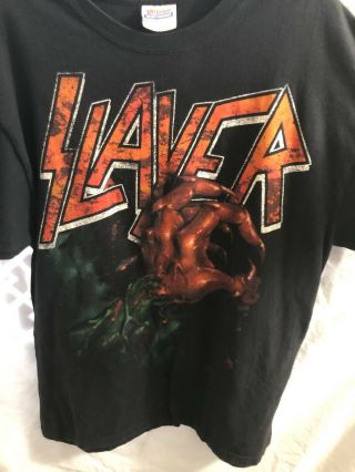 Slayer T Shirt Large Demon Hand Vintage Rare Heavy Metal