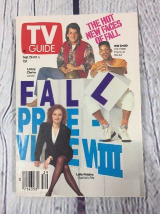 Vtg 1990 Sept.  29 - Oct.  5 Tv Guide - Fall Preview Iii On Cover