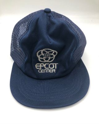 Vintage 80s Epcot Center Disney World Mesh Trucker Snapback Hat Made Usa Rare