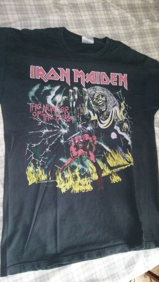 Iron Maiden Vintage Number Of The Beast Shirt Two - Sided M Run To The Hills 1982