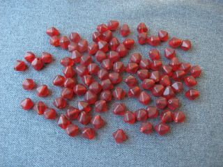 97 Vintage Dark Red Loose Glass Beads For Jewelry Craft Making