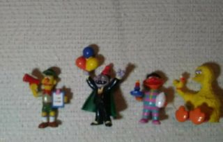 Vintage Sesame Street Big Bird The Count Bert And Ernie Pvc Figure Applause Rare