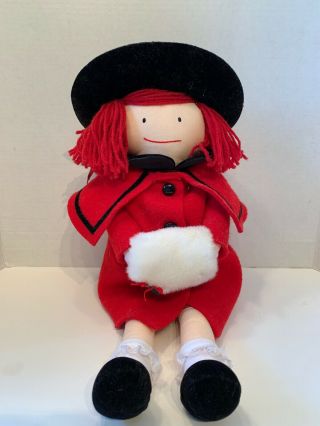 Madeline Doll,  Christmas Dress,  Coat,  Muff,  Hat Vintage Eden Euc