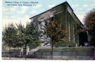 Vintage Postcard Medical College Of Virginia Egyptian Building - Richmond Va