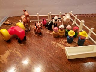Vintage Fisher Price Farm Animals And People