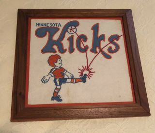 Vintage Framed Minnesota Kicks Embroidered Pictures