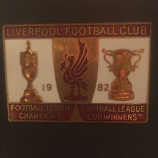 Vintage Liverpool 1982 League Champions & League Cup Winners Badge