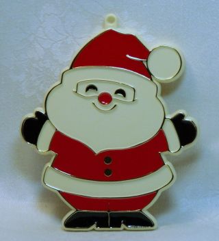 Hallmark Vintage Painted Plastic Cookie Cutter - Happy Santa Claus Christmas Eve