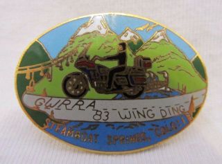Vtg Gwrra Wing Ding Steamboat Springs 1983 Honda Gold Wing Motorcycle Rally Pin