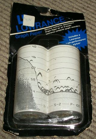 70s - 80s Vintage Lowrance Graph Paper Two Rolls Still In Card For X Model