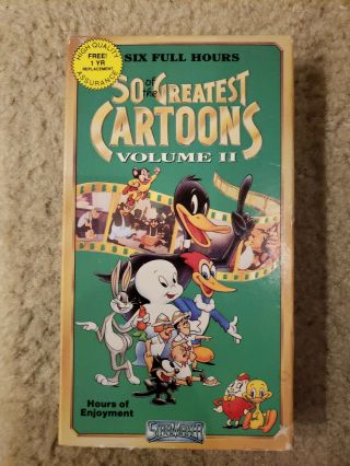 1993 Starmaker Entertainment Inc.  Vtg50 Of The Greatest Cartoons Volume 2 Vhs,