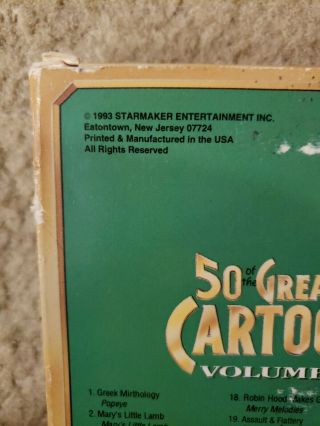 1993 STARMAKER ENTERTAINMENT INC.  VTG50 of the greatest cartoons Volume 2 VHS, 5