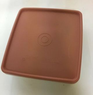 Tupperware Square Sandwich Keeper Lunch Vintage Container Dusty Rose Lid Euc