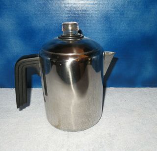 Vintage Farberware L7680 Stainless Steel Stovetop Percolator Coffee Pot 4 - 8 Cups