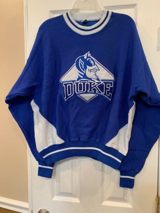 Vintage The Game Duke University Blue Devils Sweatshirt Large L Made In Usa