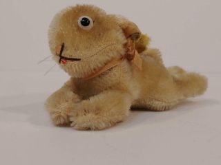 Vintage Antique Steiff Mohair Small Bunny Rabbit W/ Button
