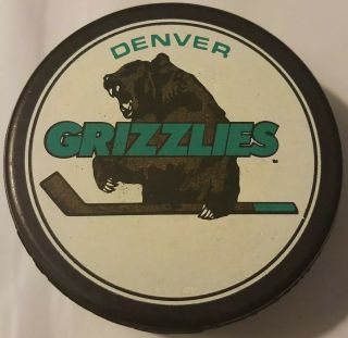 Denver Grizzlies 1945 - 95 50th Anniversary Vintage Ihl Hockey Puck Czechoslovakia