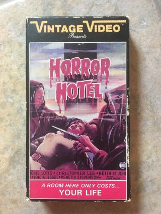 Vhs Scream Gems: Horror Hotel Vintage Video Christopher Lee Video 1960