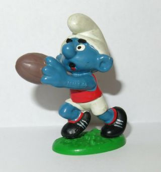 Vintage 1980 Smurf Rugby Figure Schleich Peyo W.  Berrie