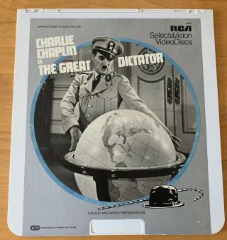 Vintage Charlie Chaplin In The Great Dictator Movie Ced Selectavision Video Disc