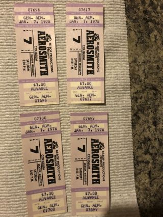 Aerosmith 4 1978 Concert Tickets 2 See Vintage Aerosmith 2