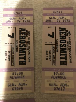Aerosmith 4 1978 Concert Tickets 2 See Vintage Aerosmith 4