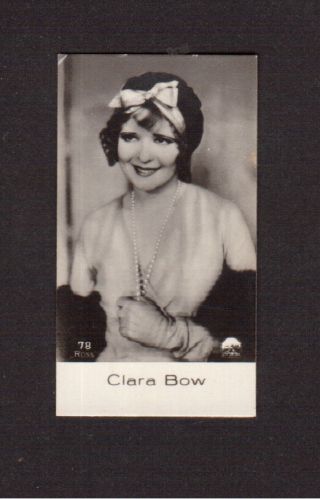 Clara Bow Vintage 1930s Movie Film Star Cigarette Card From Germany