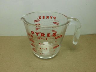 Euc Vintage Pyrex 1 Pint 2 Cups 16 Oz Red Measuring Glass