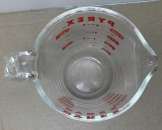 EUC Vintage PYREX 1 Pint 2 Cups 16 oz Red Measuring Glass 4