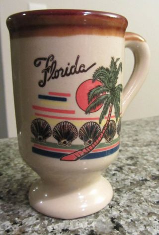 Vintage Florida Souvenir Stoneware Coffee Mug Cup.  J