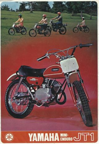 Vintage Oem 1971 Yamaha Mini - Enduro Jt1 Sales Brochure / Motorcycle Literature