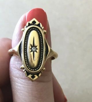 Vintage Avon Ring Gold Tone With “diamond Chip” Center,  Design