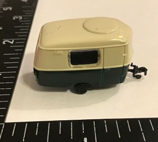 Vtg Micro Machines Tow Camper Camping Trailer Green/White Rare 2