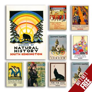 Vintage London Travel Posters,  A3 A4 Size Retro Wall Art Prints Valentines Day