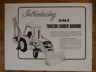 Vintage Ertl Ih International Harvester Tractor Loader Backhoe One Page Flyer