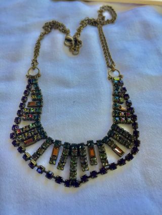 Vintage Sorrelli Necklace With Multi Color Stones - 20”