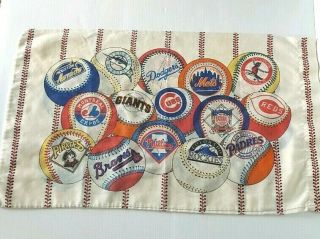 Mlb Team Logo Baseball Pillowcase Balls 2 Sided Pillow Case Vintage 1993 Bibb Co